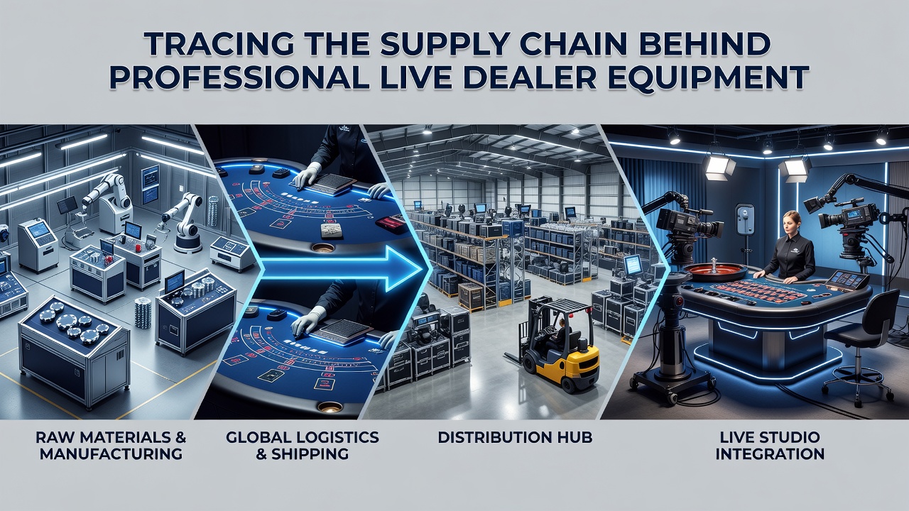 Technicians assembling and testing live dealer roulette wheels and camera systems in a certification facility